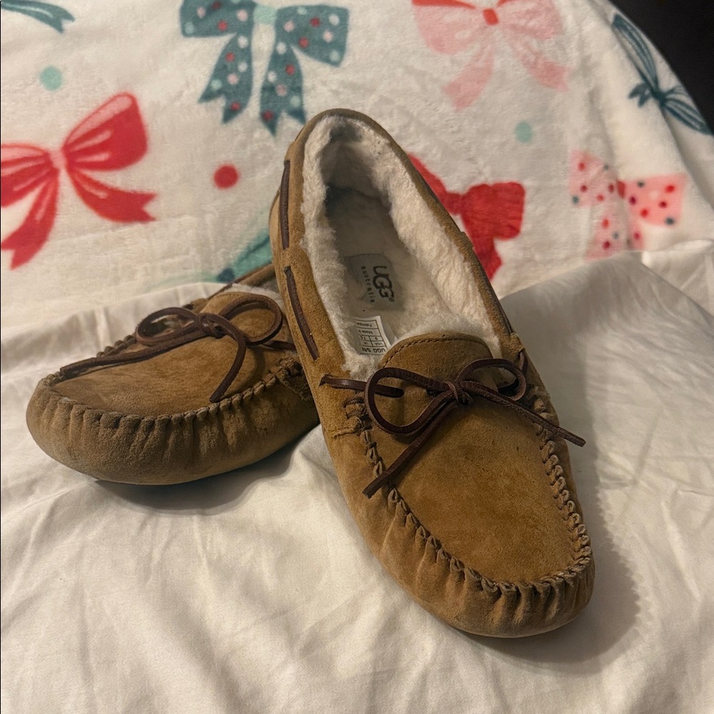 UGG Tan Suede Moccasin Slippers